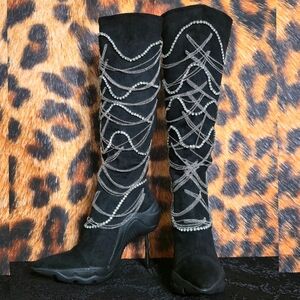 Azalea Wang Taty Suede Embellished Boots